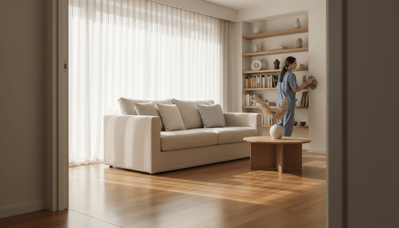 Well-maintained living room in a Denver residence